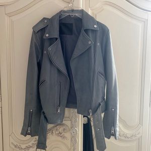 All Saints Blue Authentic Leather Jacket